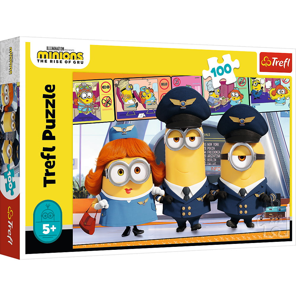 Puzzle trefl 100 piese minionii la aeroport