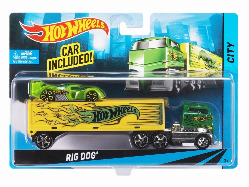 Hot wheels set camion si masina sport rig dog