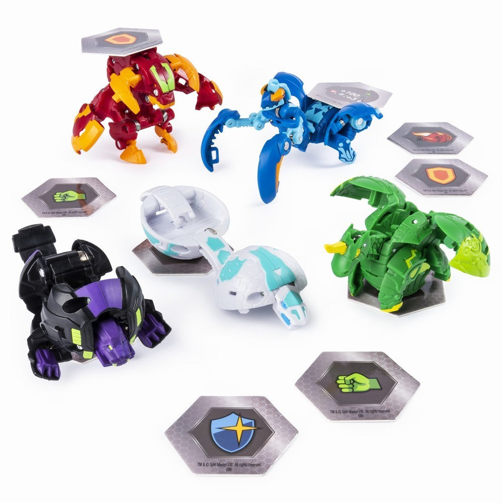 Bakugan set de lupta cu 5 bile pyrus maxotaur si aquos mantonoid