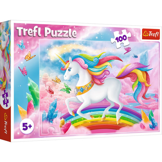 Puzzle trefl 100 lumea de cristal a unicornilor