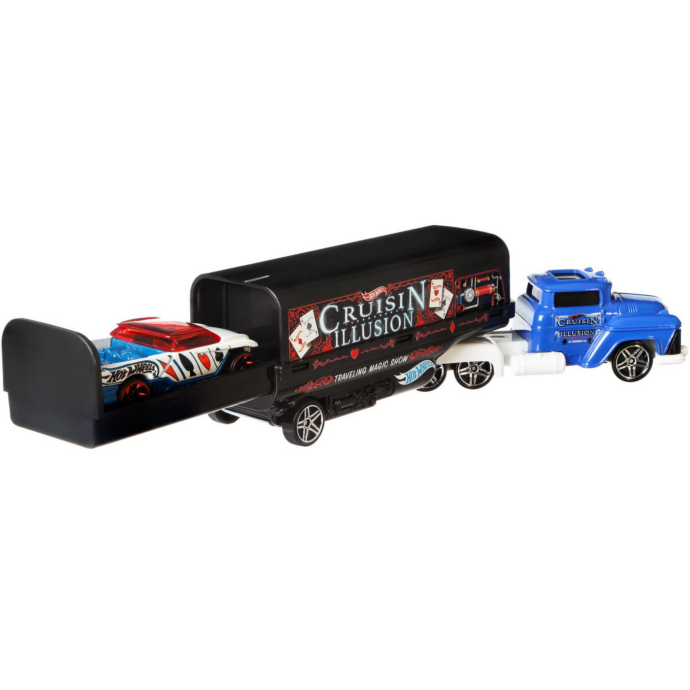 Set camion si masina sport hot wheels cruisin illusion