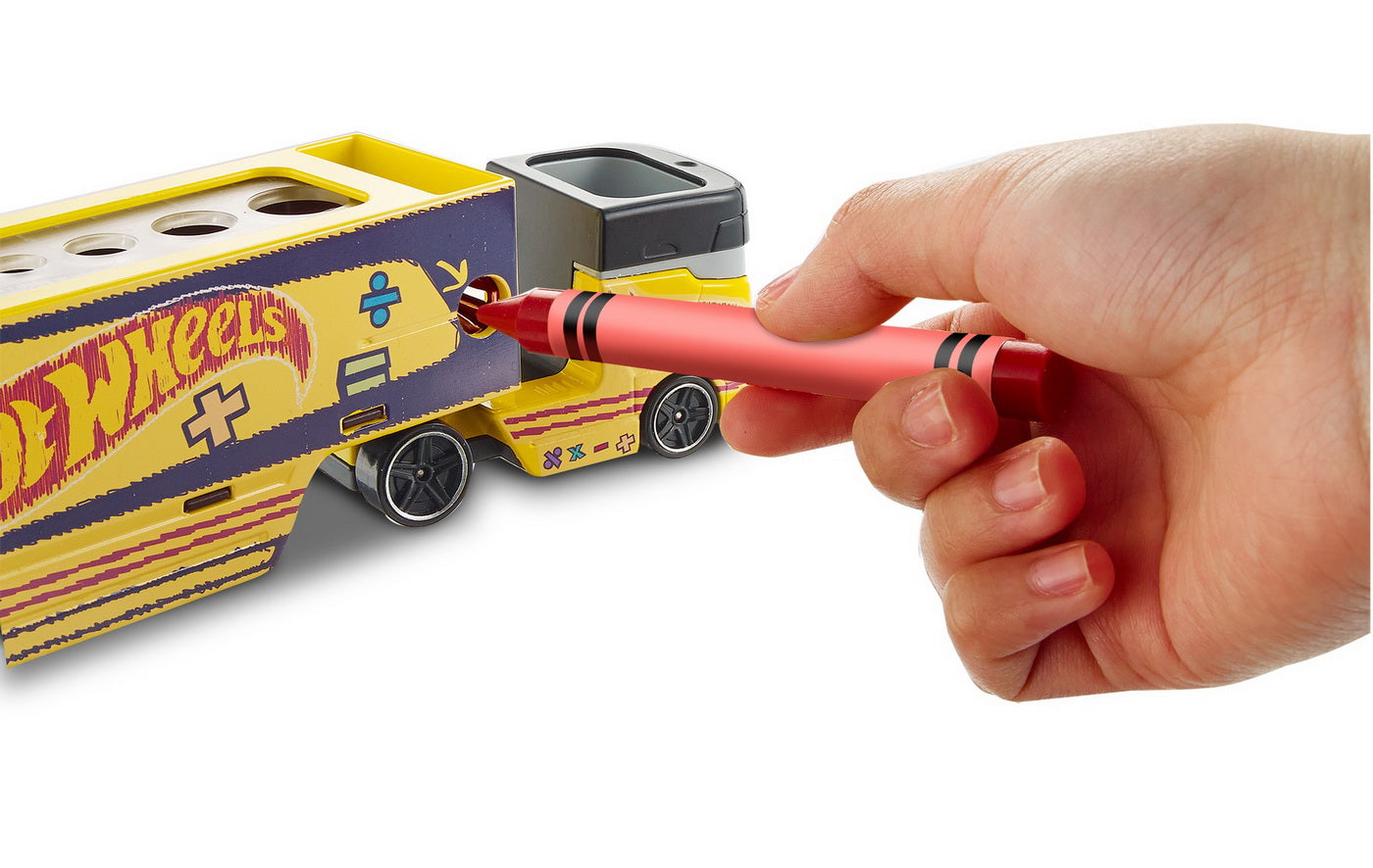 Set camion si masina sport hot wheels pencil pusher