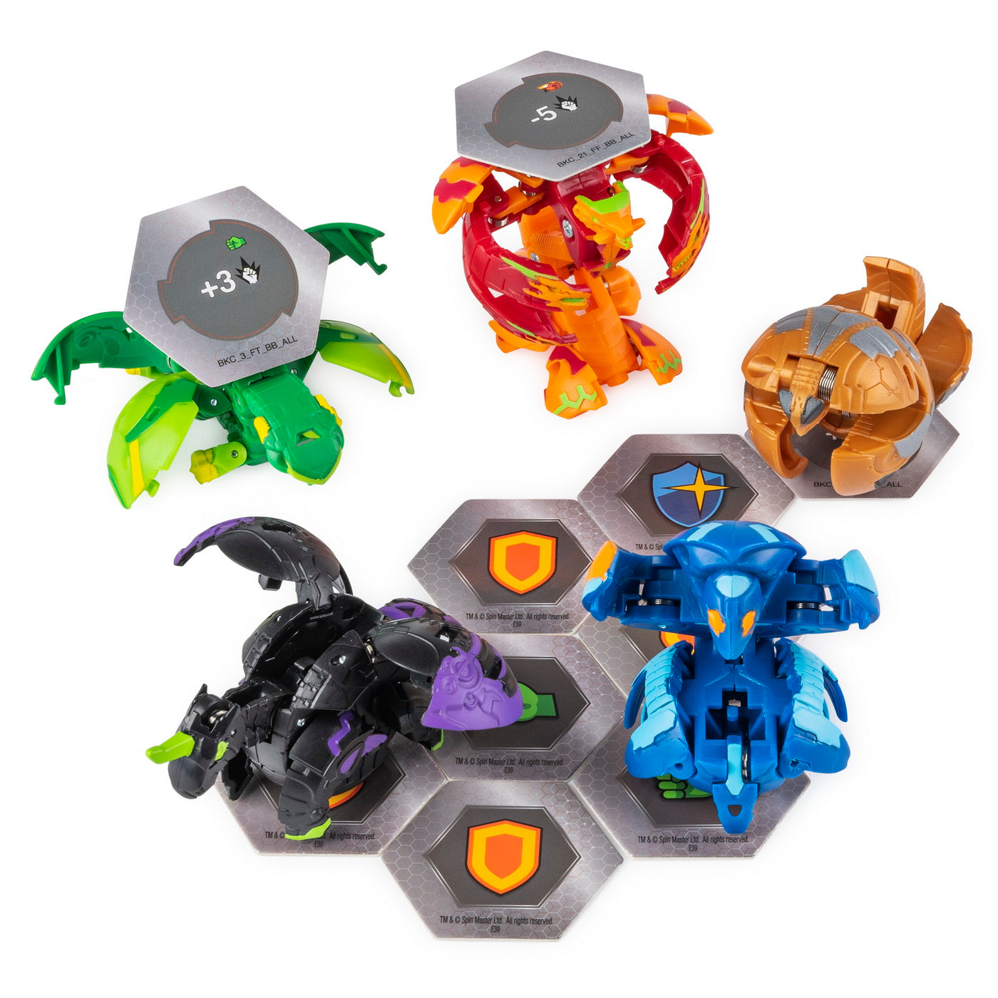 Bakugan set de lupta cu 5 bile ventus phaedrus si pyrus hydranoid