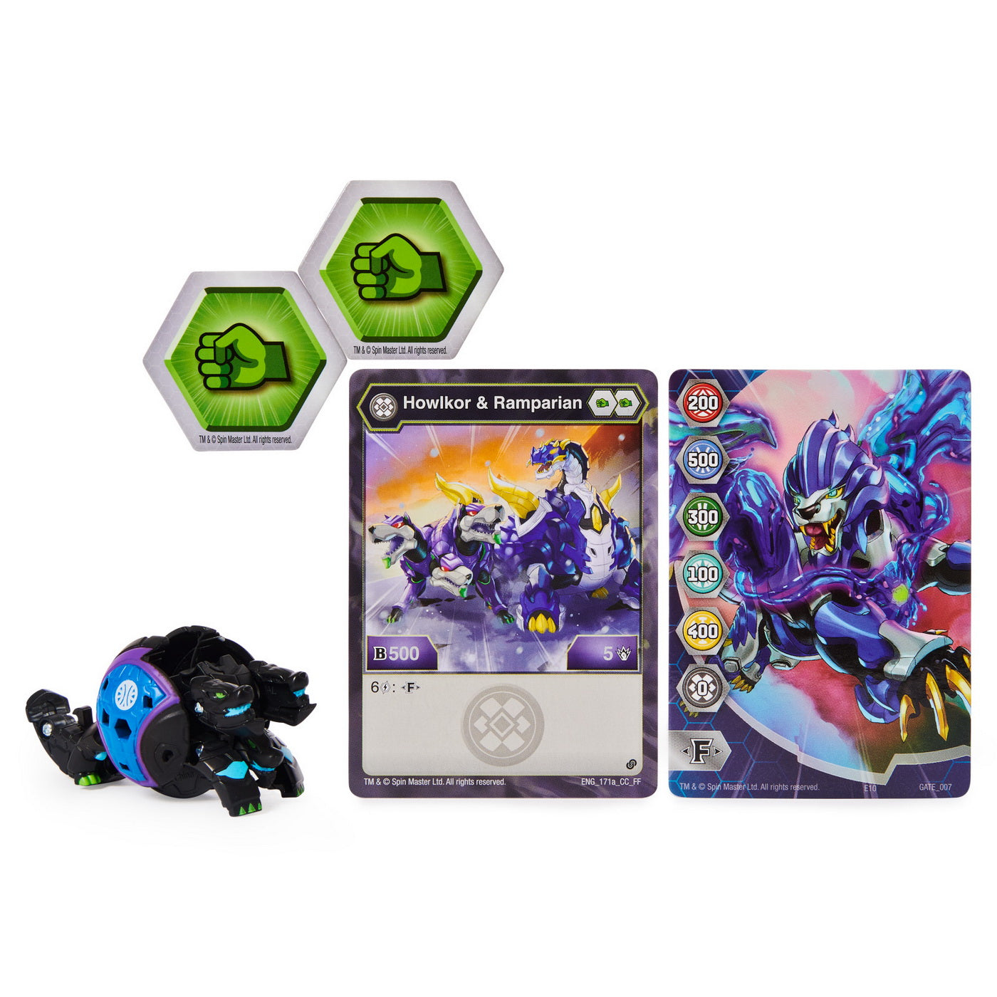 Bakugan s2 bila basic howlkor cu card baku-gear ramparian