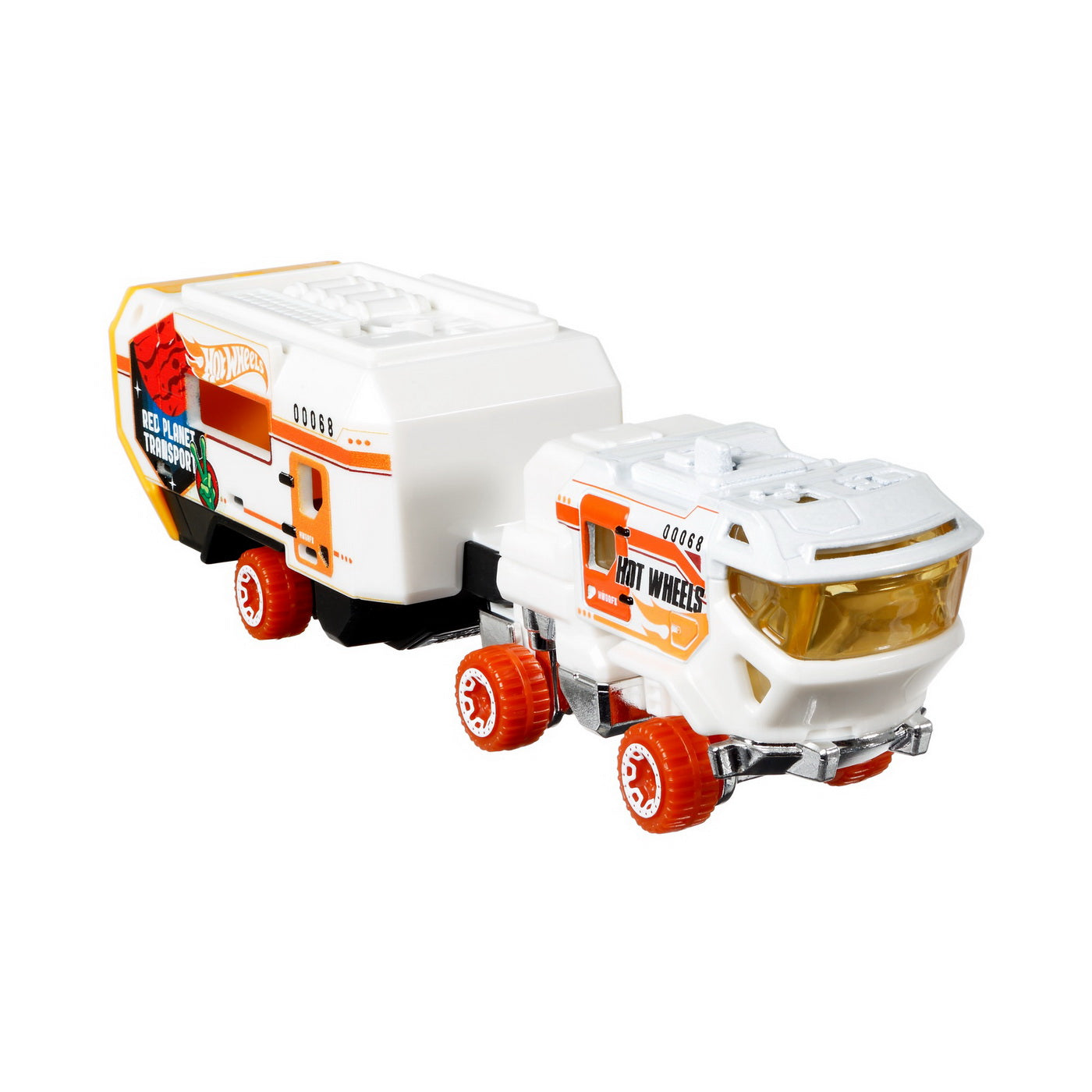 Set camion si masina sport hot wheels red planet transport