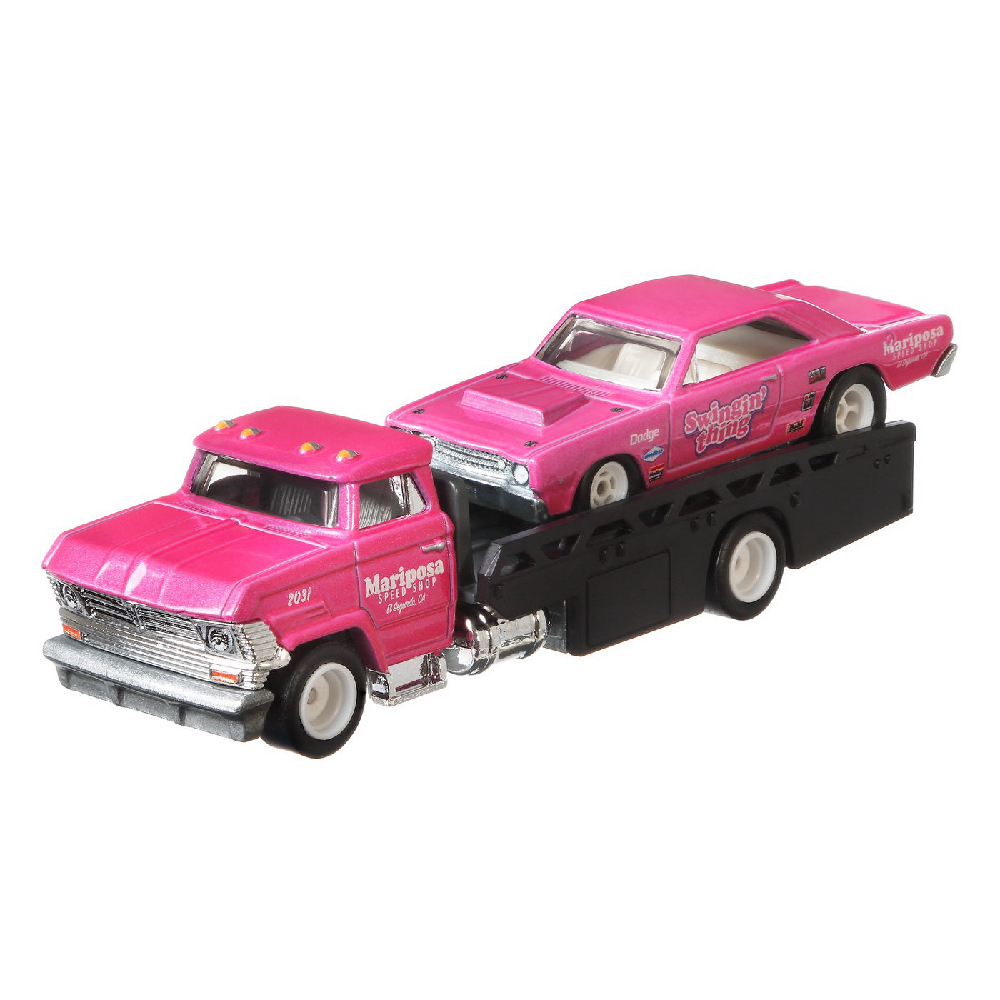 Hot wheels transportator horizon hauler  cu masinuta dodge dart 68' scara 1:64