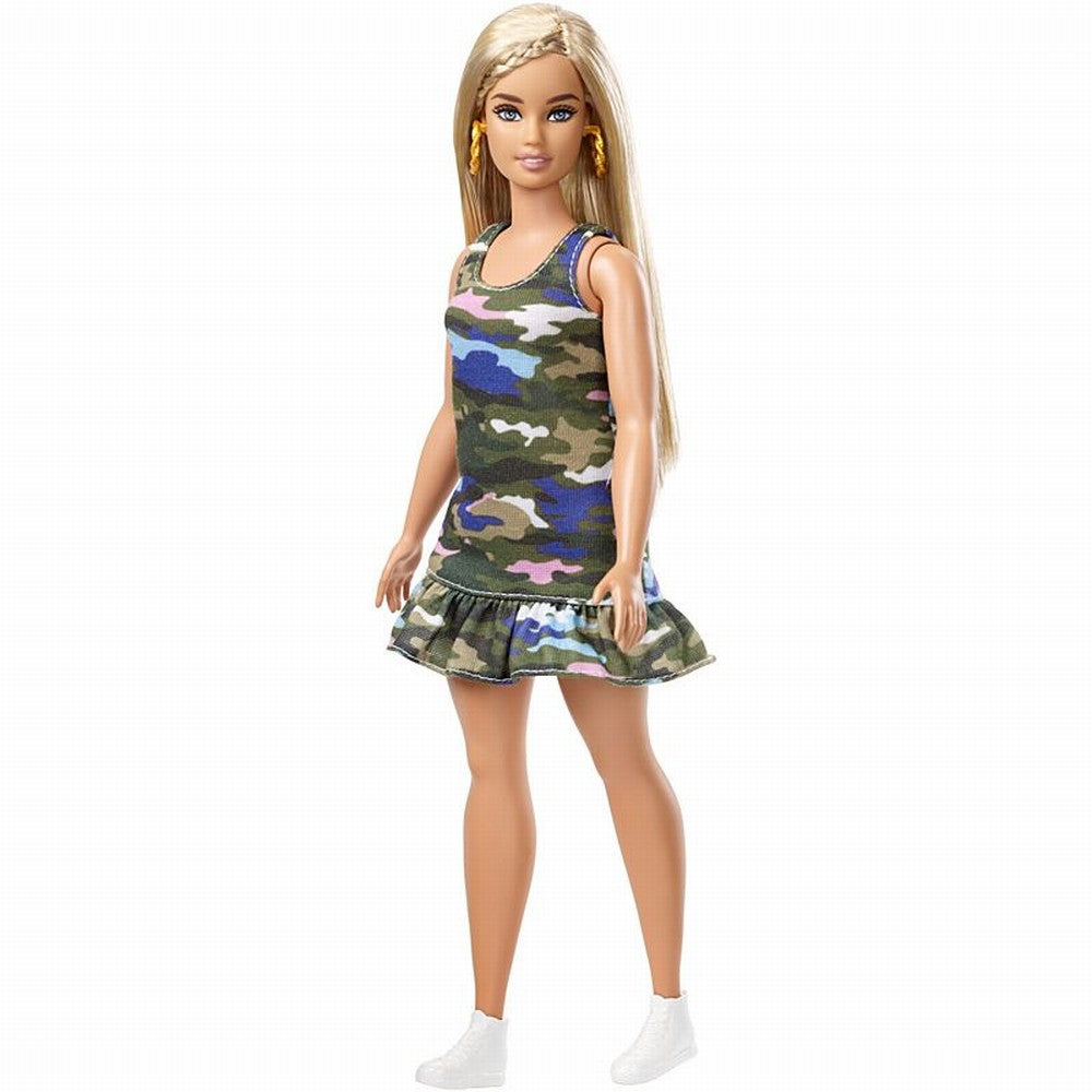 Papusa barbie fashionista cu forme si suvite blonde