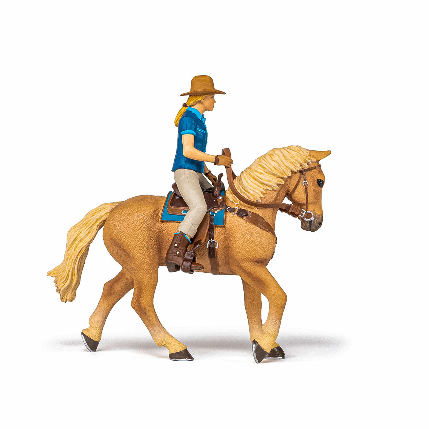 Papo figurina set cowgirl (vacarita) pe cal usa