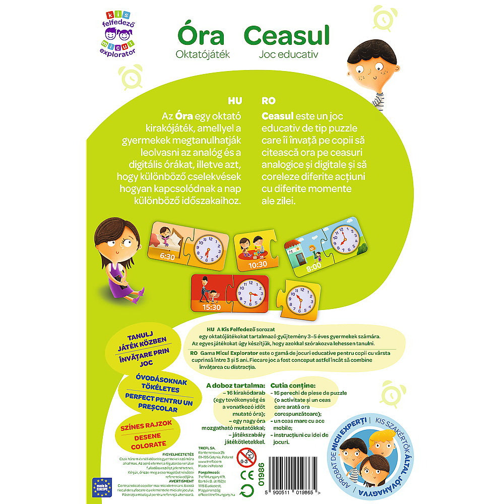 Joc educativ invata ceasul micului explorator