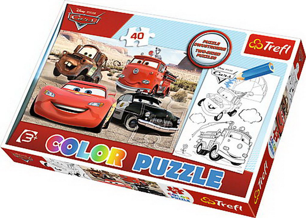 Puzzle trefl 40 color masini in desert