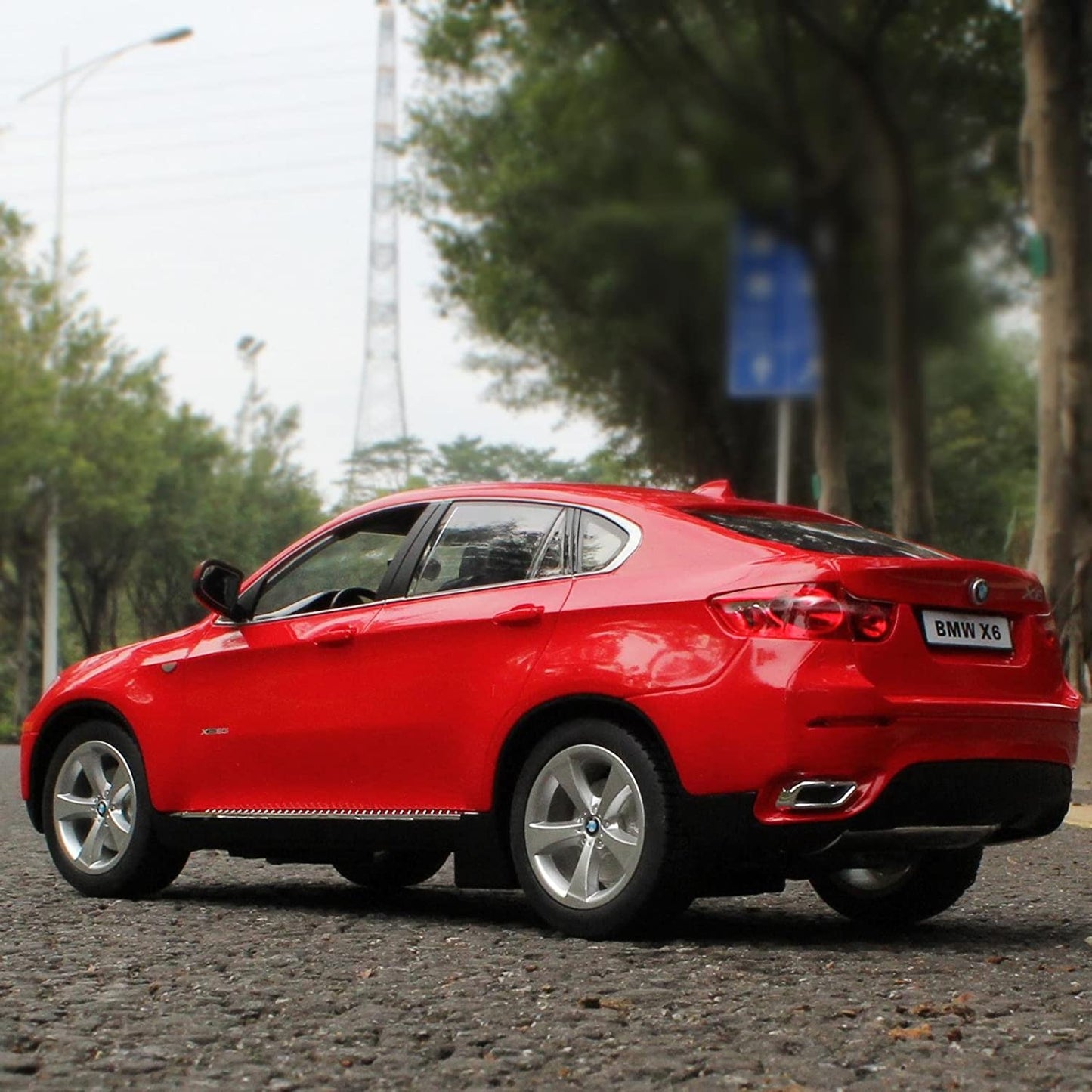 Masina cu telecomanda bmw x6 rosu cu scara 1 la 14