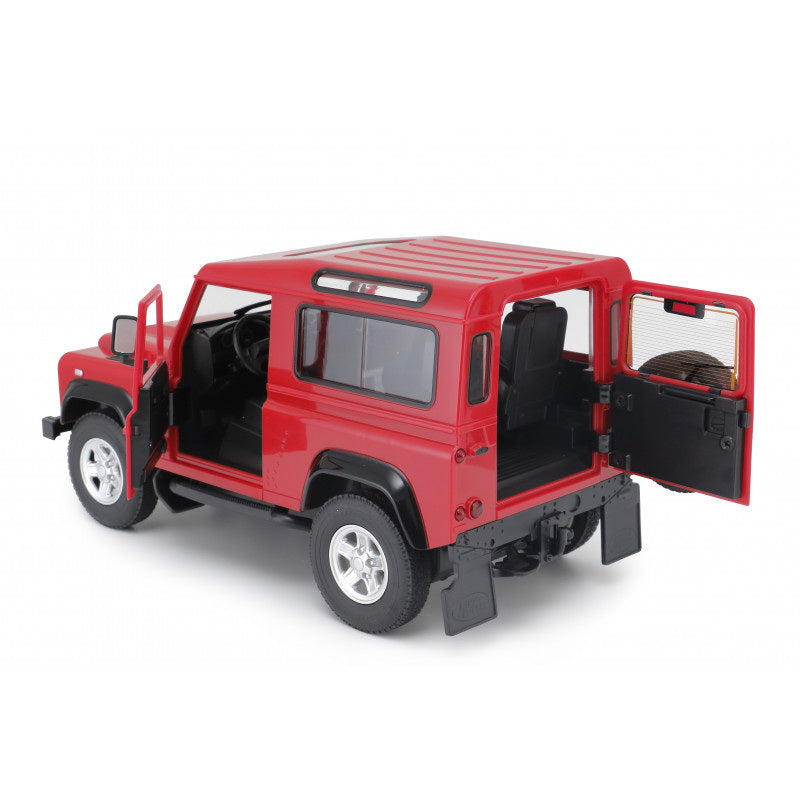 Masina cu telecomanda land rover defender rosu cu scara 1 la 14