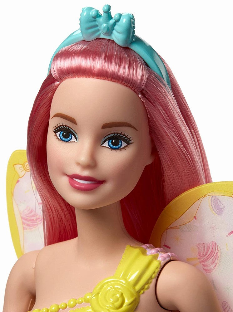 Papusa barbie printesa zana cu parul roz