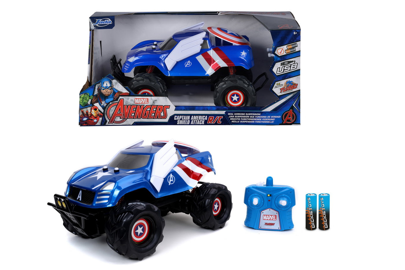 Masinuta cu telecomanda marvel rc captain america scara 1:14