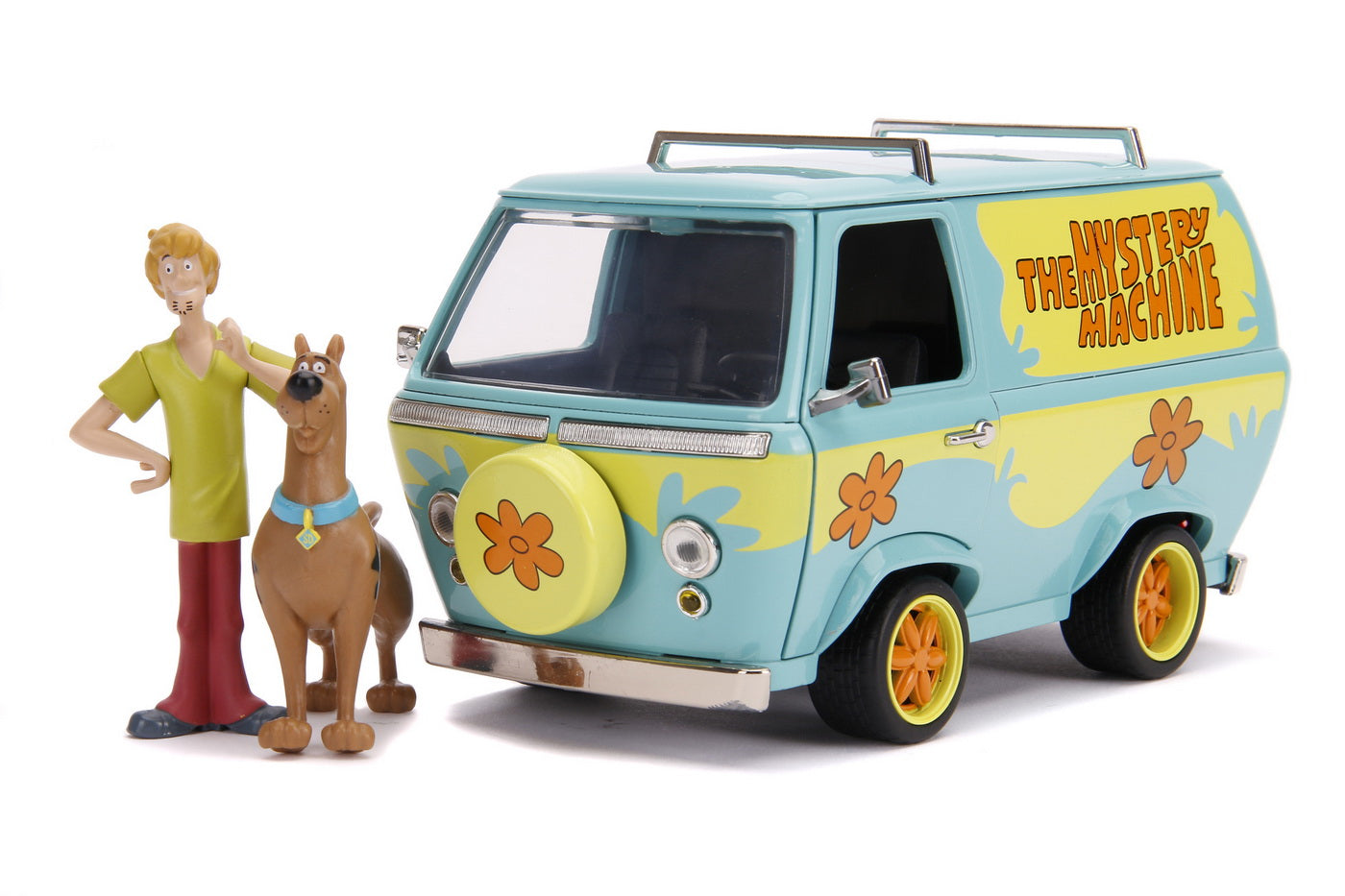 Scooby doo mystery van set format din dubita metalica scara 1:24 si 2 figurine scooby doo si shaggy