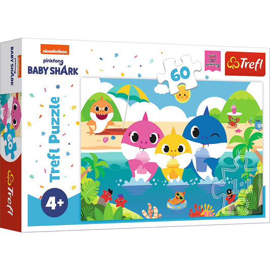 Puzzle trefl 60 baby shark - familia in vacanta