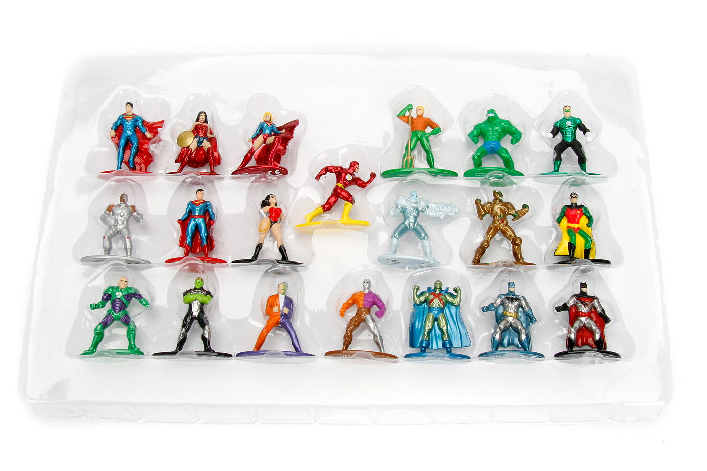 Set 20 de figurine metalice cu eroii dc si figurina flash inclusa