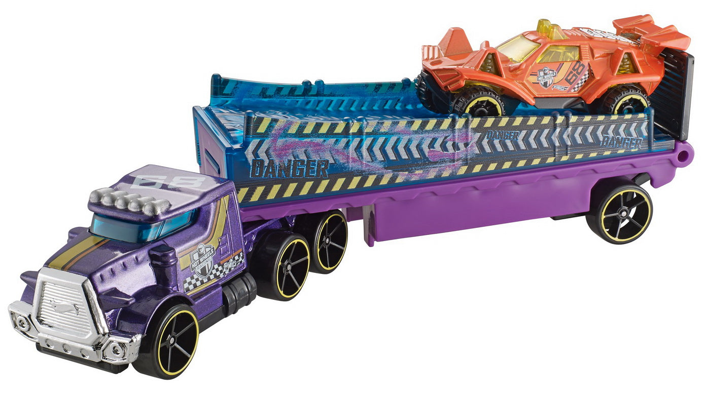 Set camion si masina sport hot wheels rumble road