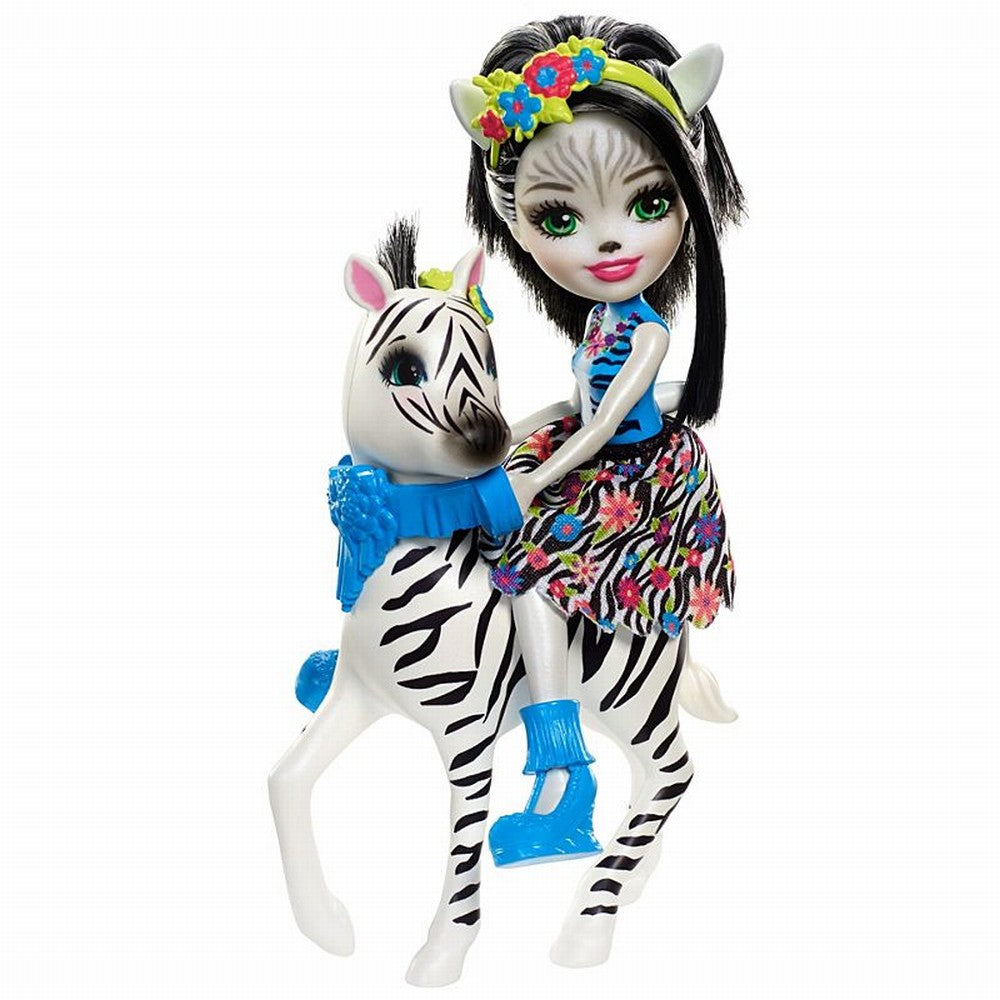 Enchantimals set papusa cu animalut zebra zelena