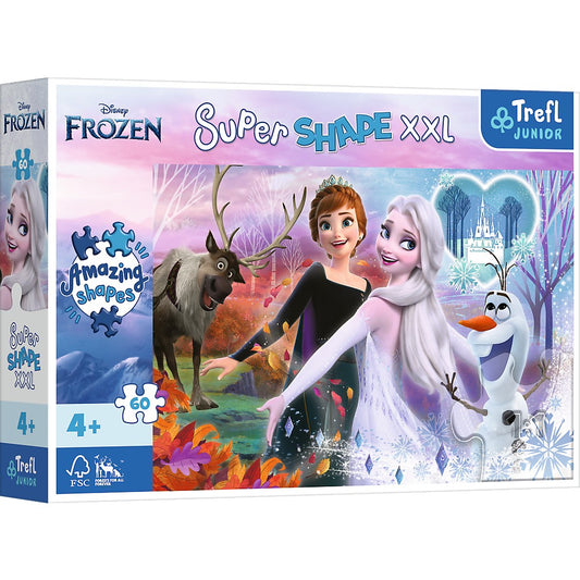 Puzzle trefl primo super shape xxl 60 disney frozen surorile dansatoare