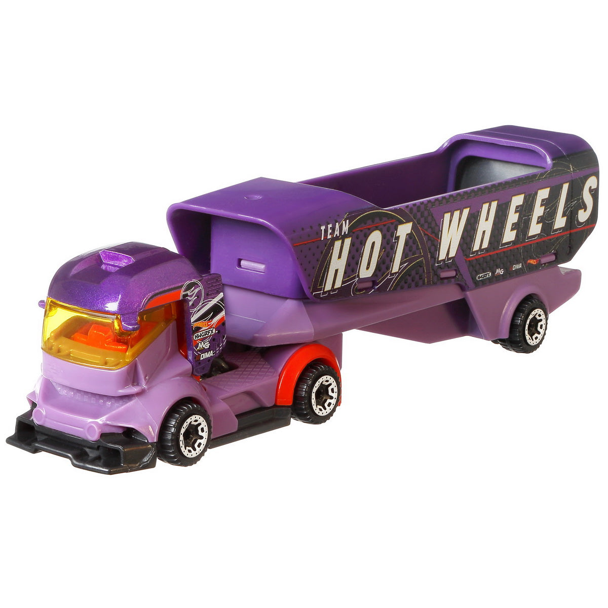 Set camion si masina sport hot wheels big rig heat