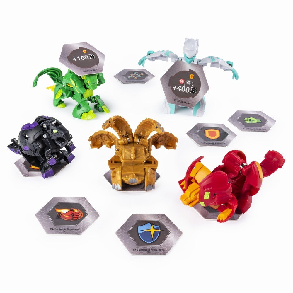 Bakugan set de lupta cu 5 bile haos serpenteze si ventus howlkor