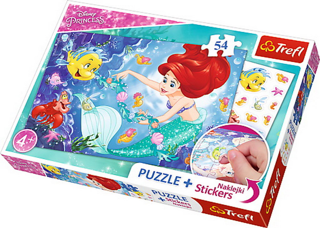 Puzzle trefl 54 plus cu abtibilde cu printese