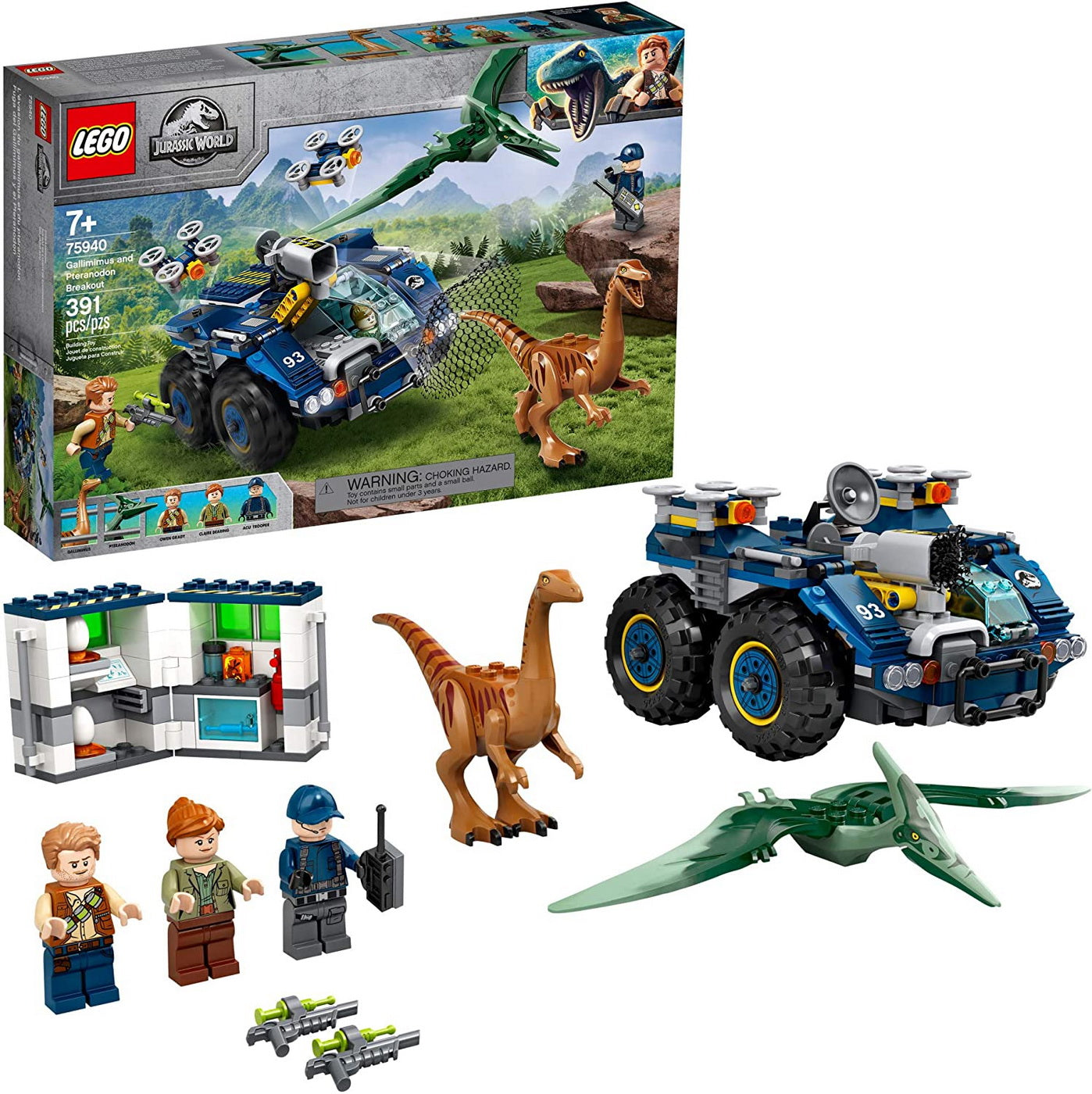 Lego jurassic world velociraptor: misiune de salvare cu biplanul 75940