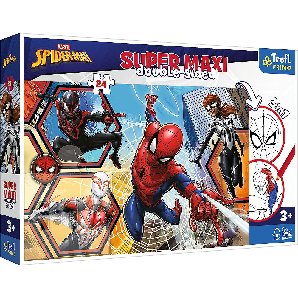 Puzzle trefl primo  24 super maxi disney spiderman in actiune