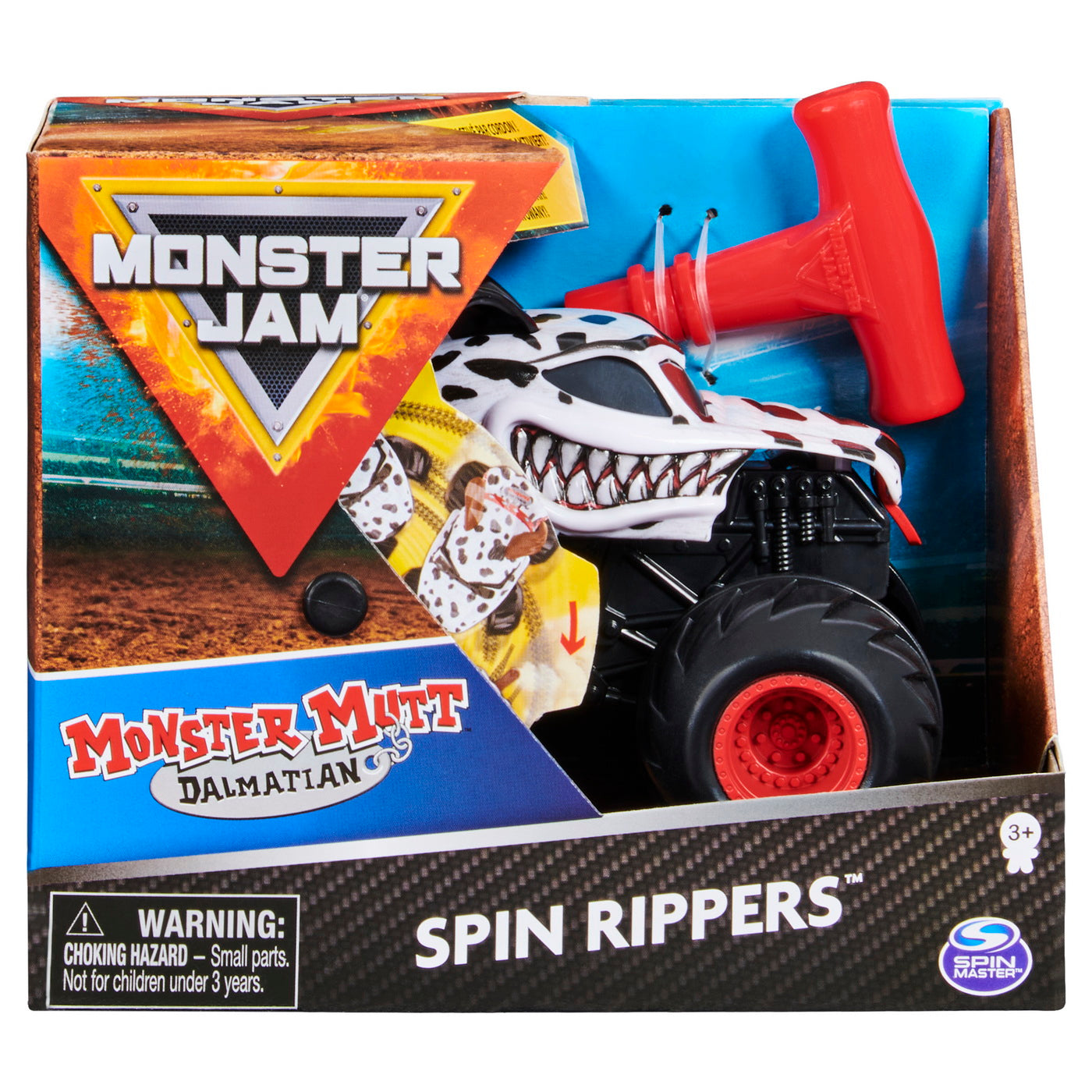 Monster jam dalmatianul mutt seria spin rippers scara 1 la 43