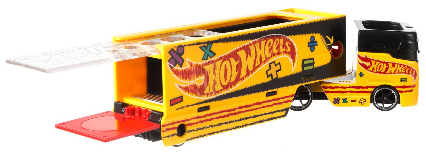 Set camion si masina sport hot wheels pencil pusher