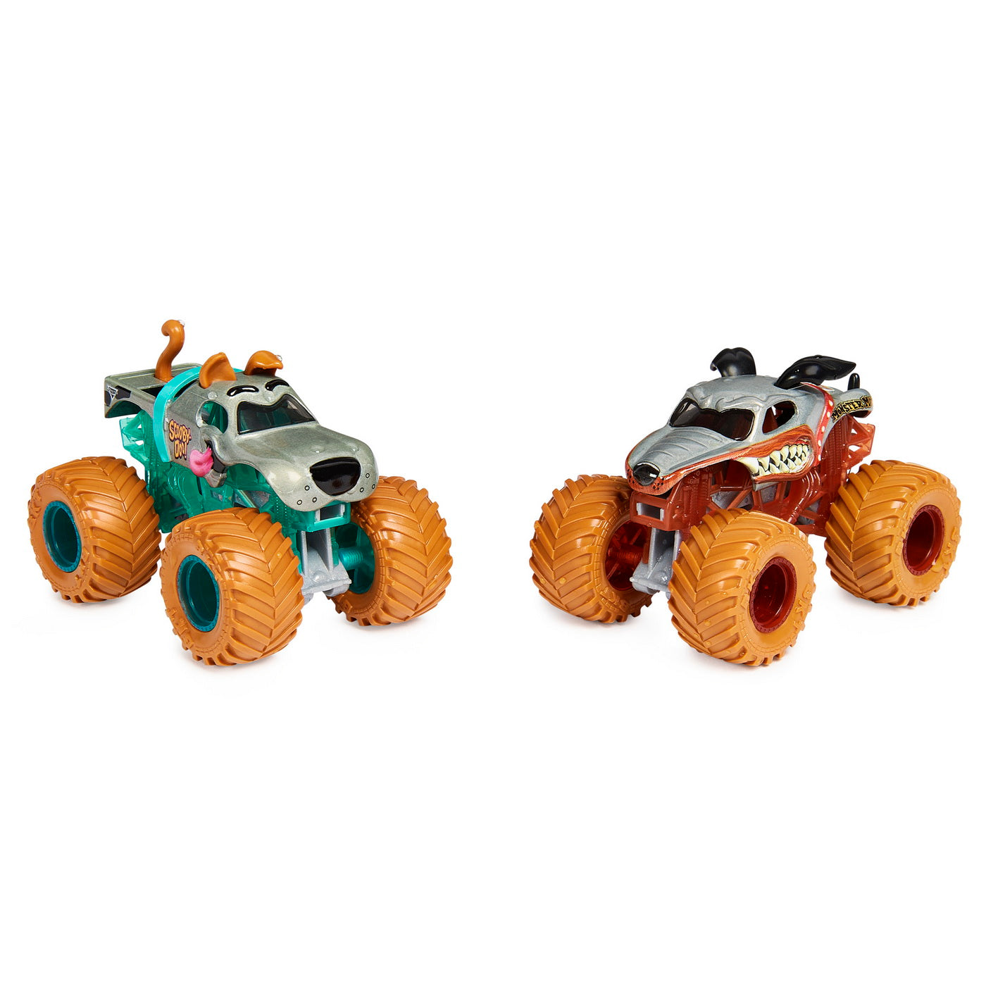 Monster jam set 2 masinute monster mutt rottweiler si scooby doo color change