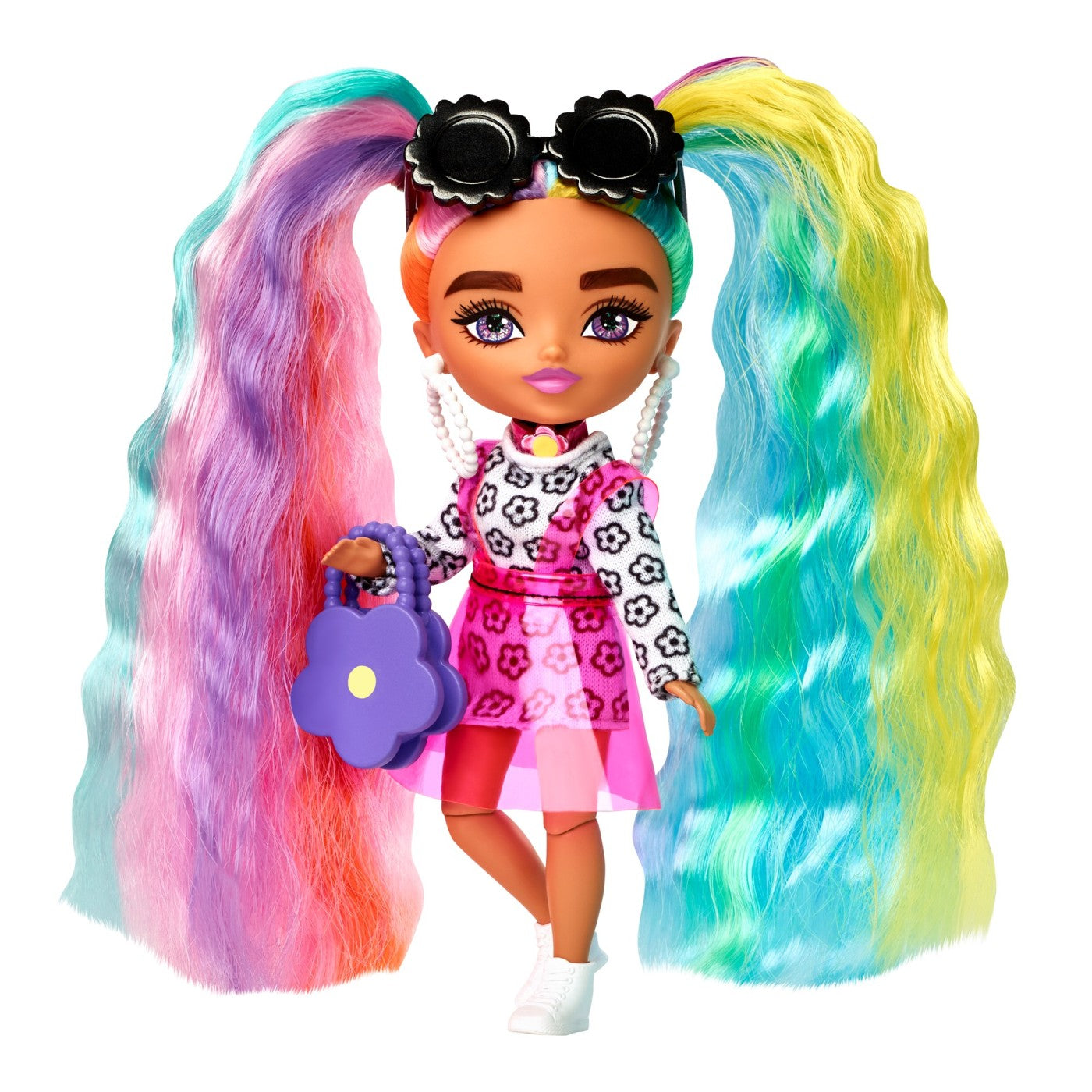 Barbie papusa barbie extra mini cu par curcubeu