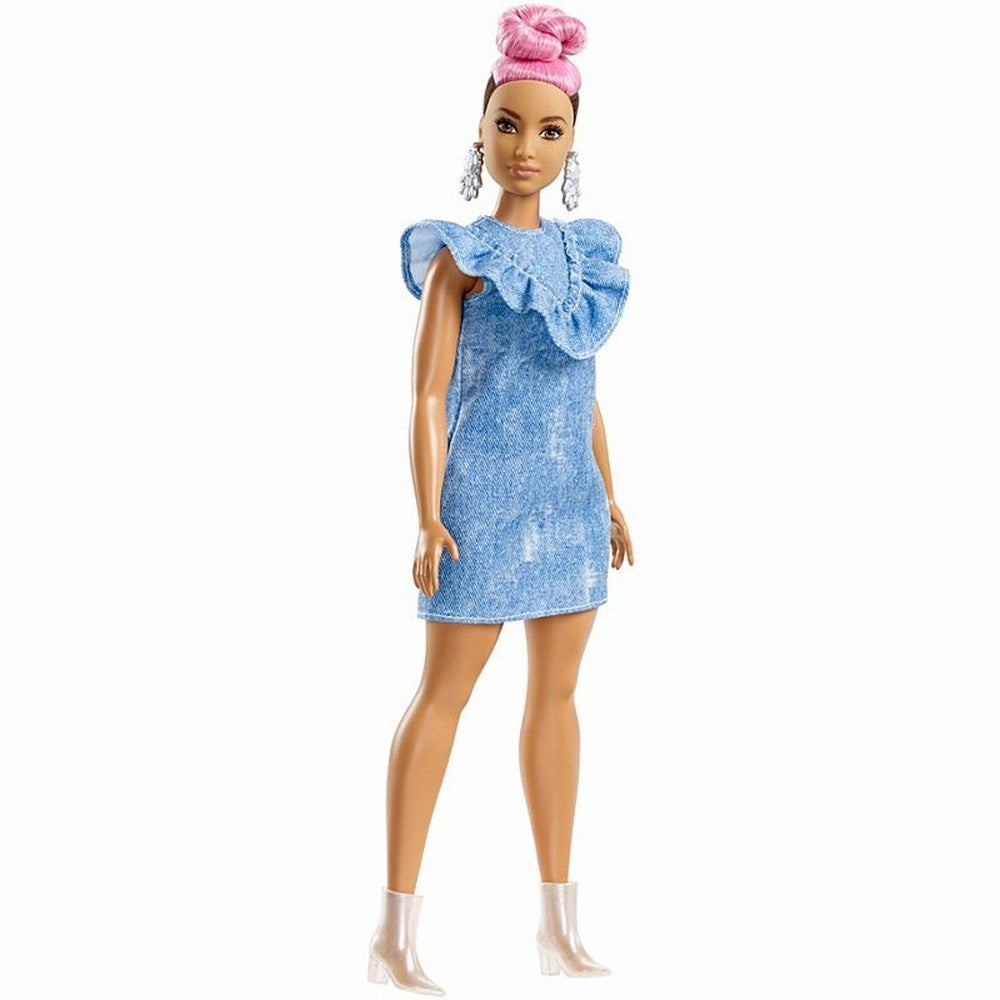 Papusa barbie fashionista cu coc roz