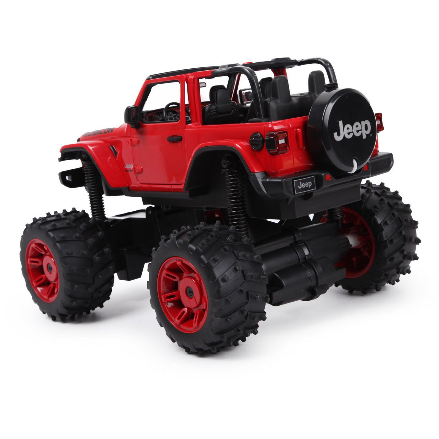 Masina cu telecomanda jeep wrangler jl rosu cu scara 1 la 14