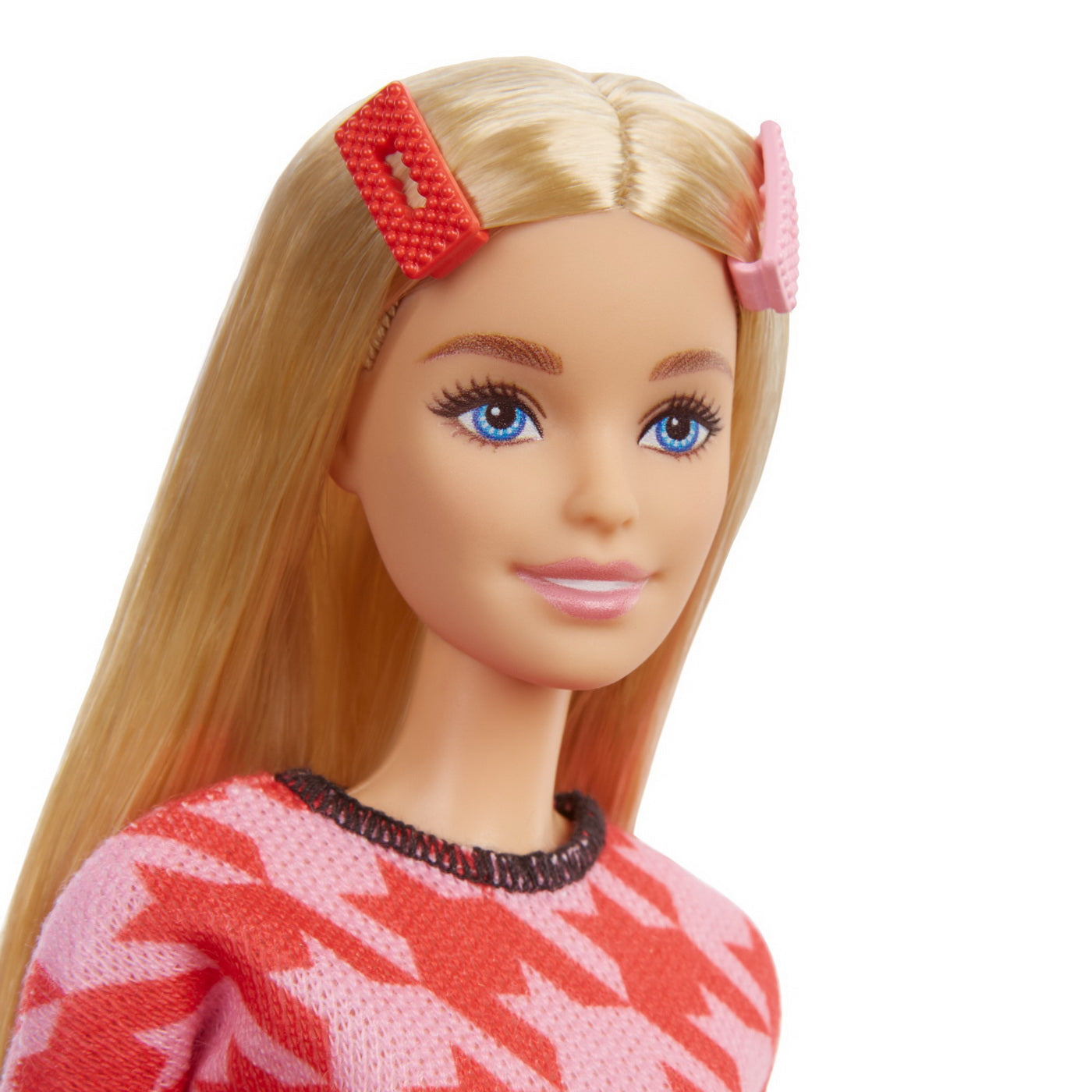 Papusa barbie fashionista blonda cu tinuta casual roz