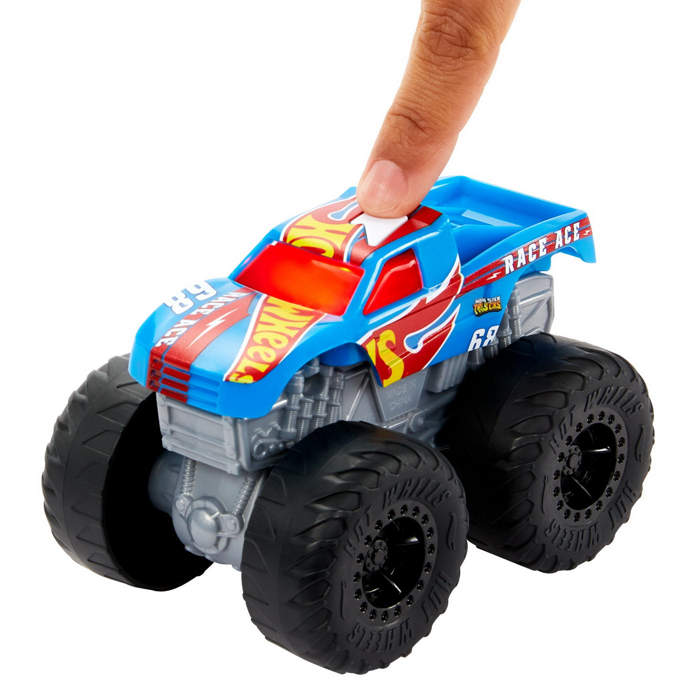 Hot wheels monster truck roarin wreckers race ace cu functii si sunete scara  1:43