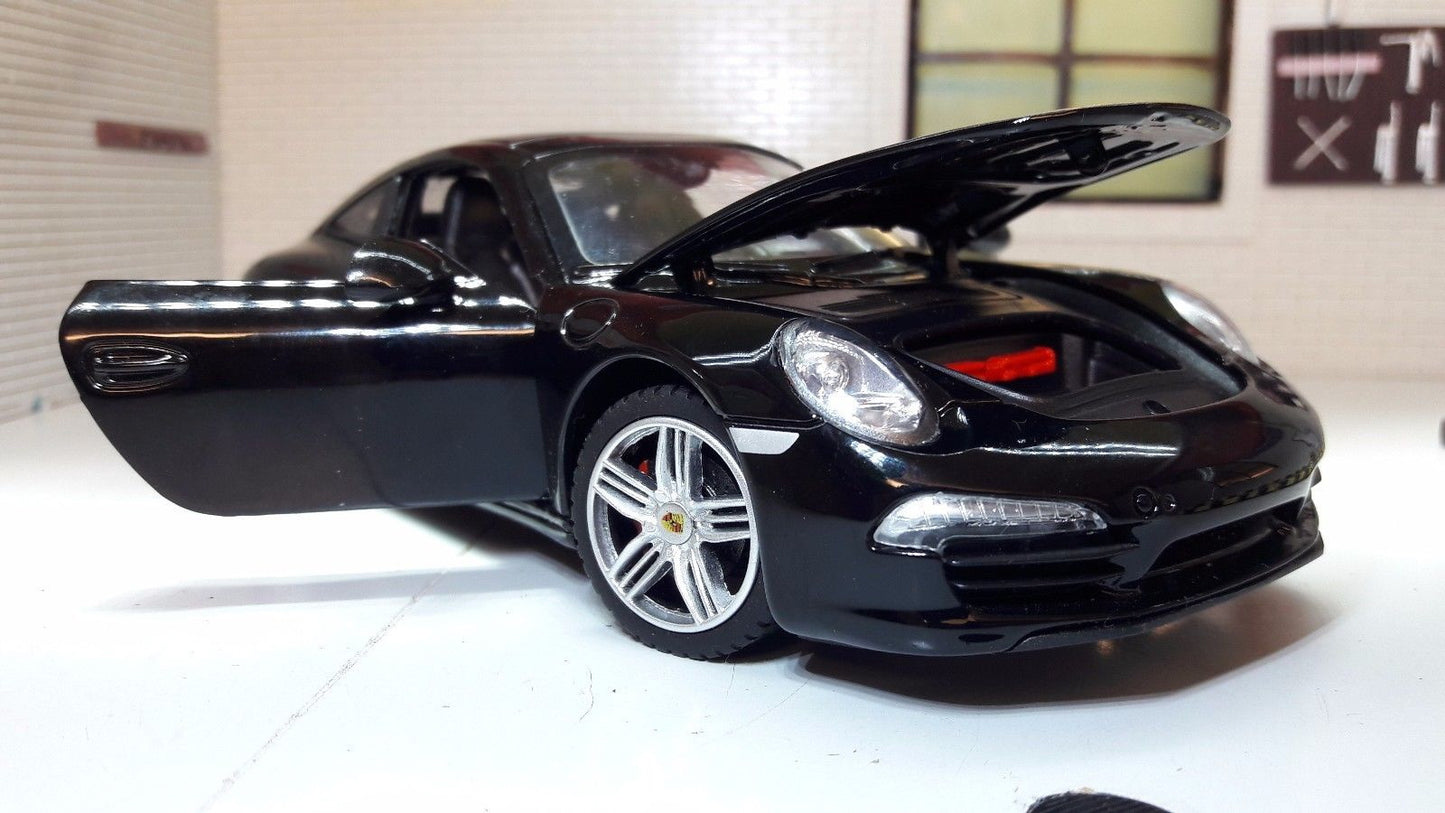 Masinuta metalica porsche 911 negru scara 1 la 24