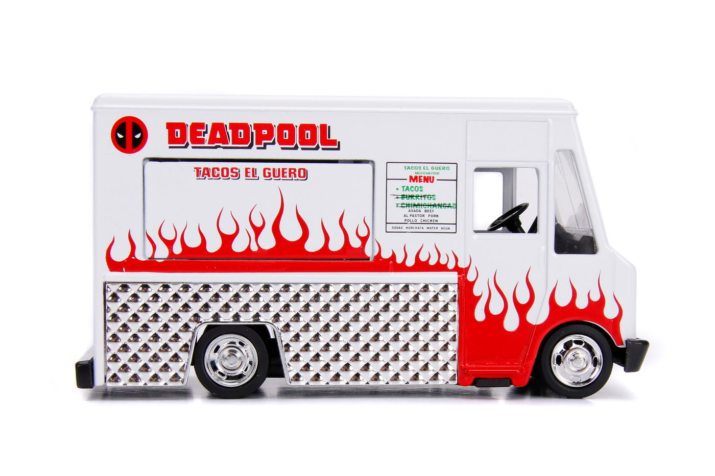 Masinuta metalica food truck a lui deadpool scara 1 la 32