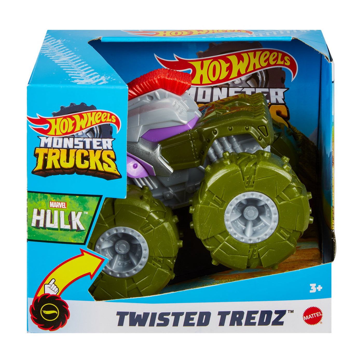 Hot wheels monster truck masinuta twister tredz hulk scara 1:43