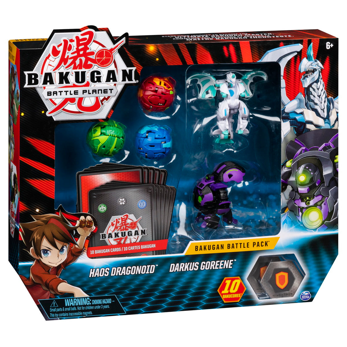 Bakugan set de lupta cu 5 bile haos dragonoid si darkus goreene