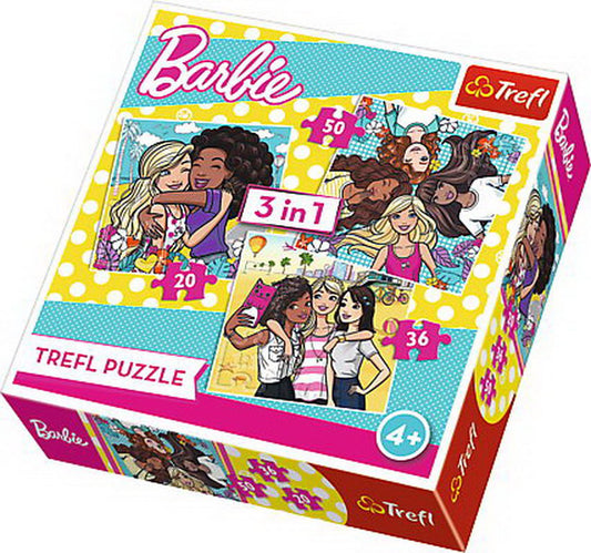 Puzzle trefl 3in1 prietenie adevarata barbie