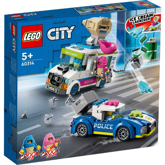 Lego city politia in urmarirea furgonetei cu inghetata 60314