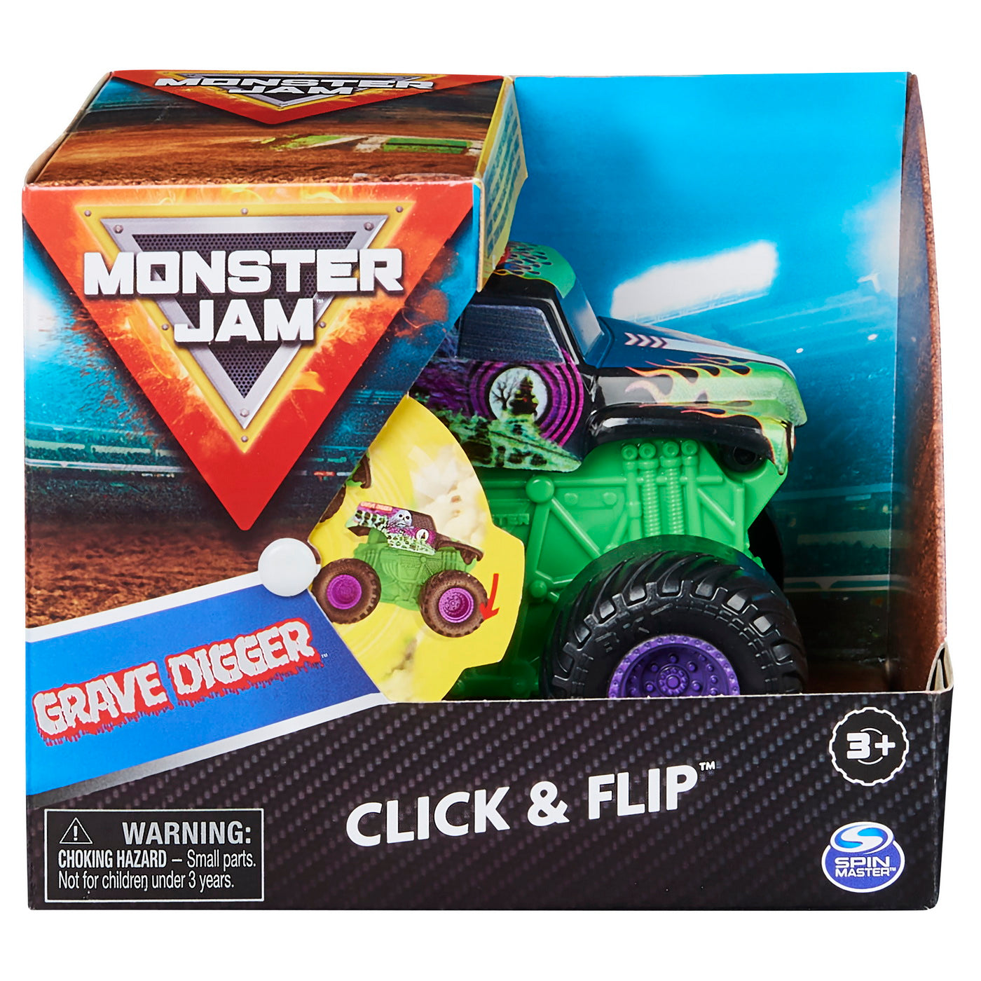 Monster jam grave digger seria click flip scara 1 la 43