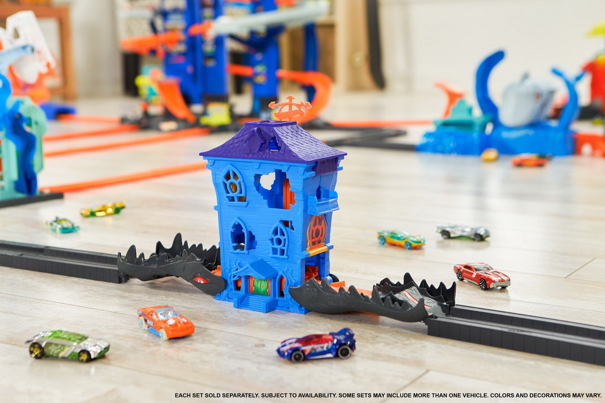 City cursa cu obstacol hot wheels atacul conacului crocodilului