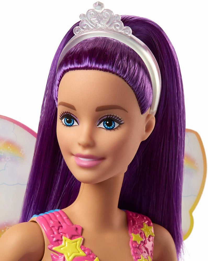 Papusa barbie printesa zana cu parul mov