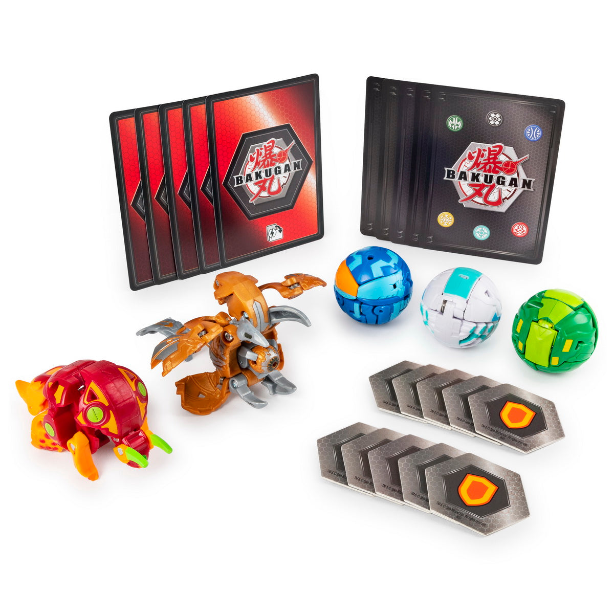 Bakugan set de lupta cu 5 bile aurelus cloptor si pyrus trhyno