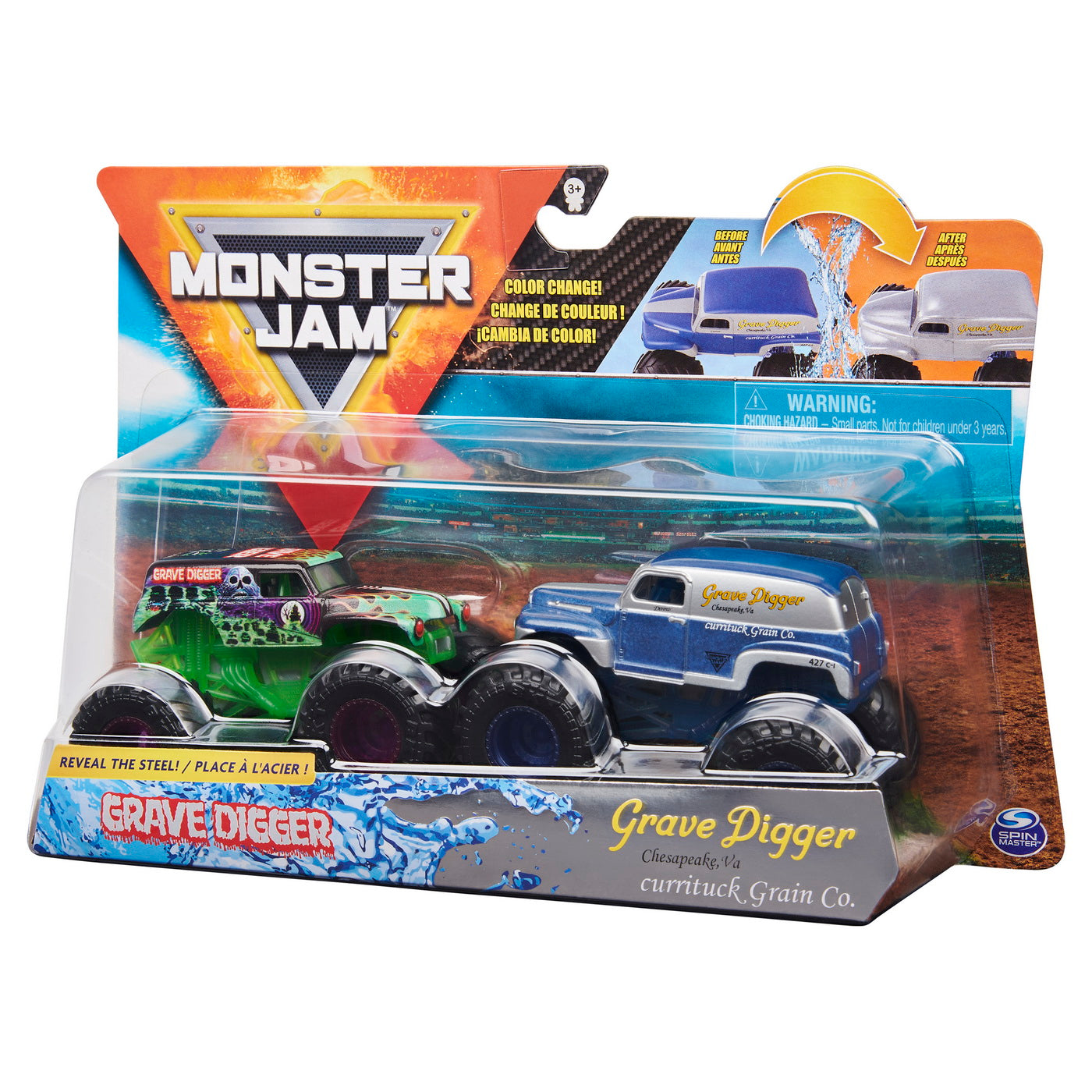 Monster jam set 2 masinute grave digger si grave digger chesapeake color change