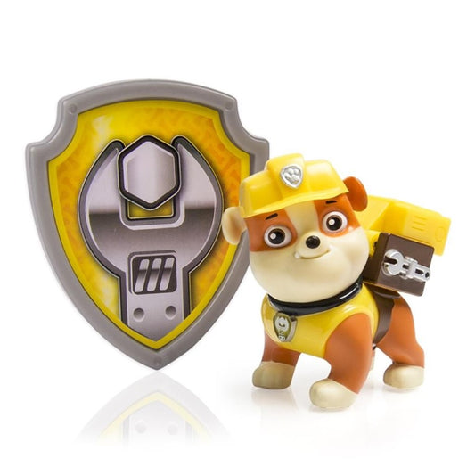 Figurina si insigna paw patrol rubble 6.3 cm