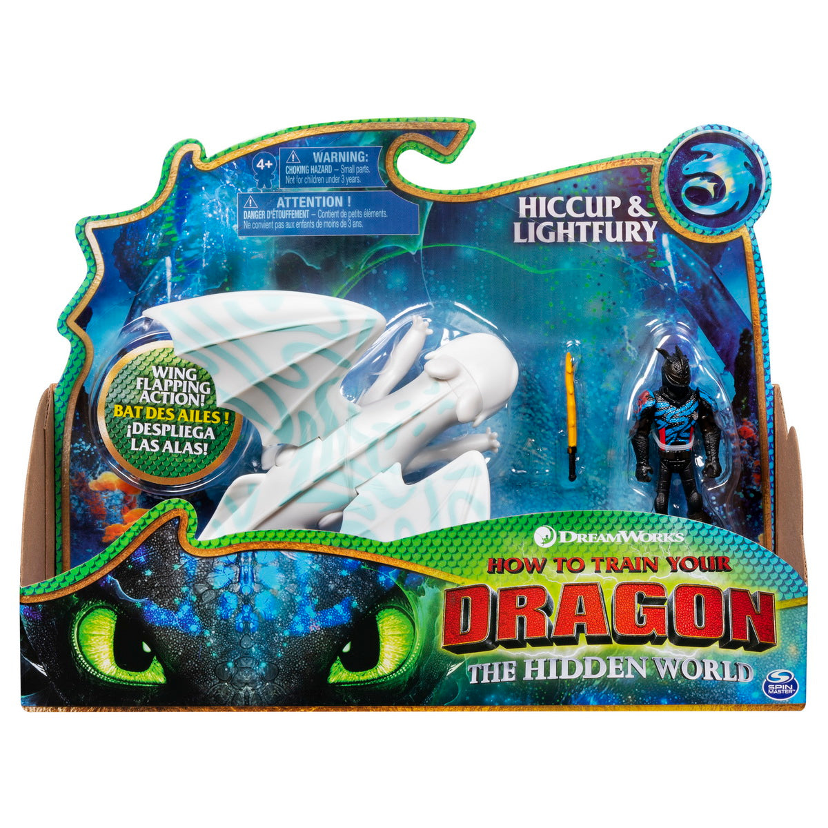 Dragons 3 figurina hiccup si furia luminii cu lansator